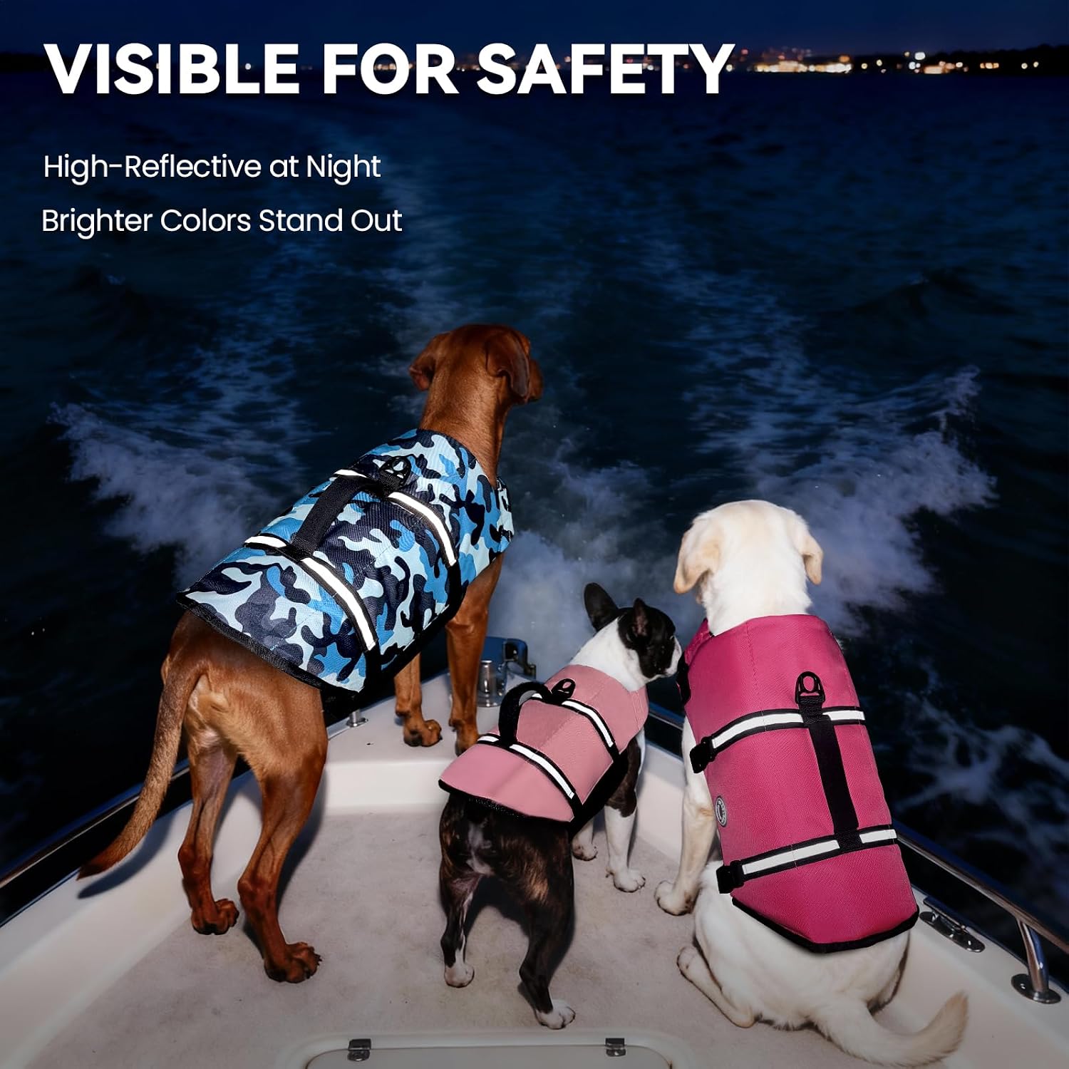 Dog Life Vest Rip Stop Dog Swim Vest, M, Pink | High Visibility Ripstop for Puppy Cat Doggy, Life Jacket with Handle & Leash Ring for Boating & Swimming