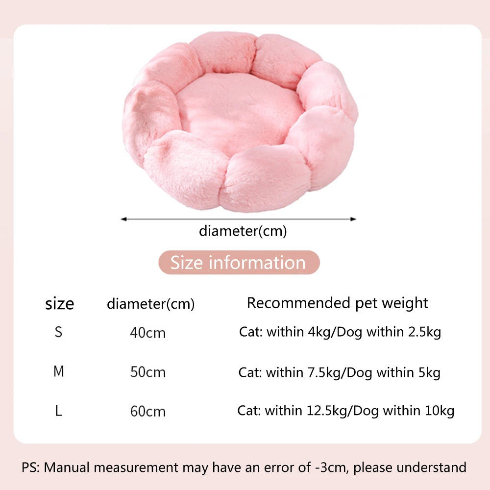 Flower Soft Cat Bed Sleeping Warm Small Cat Bed for Dog Cushion Breathable Cat Sofa Thicken Dog House Bed Accessories