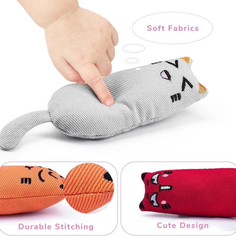 Pet Cat Interactive Plush Toy Catnip Thumb Pillow Rustling Sound Teeth Cleaning Boredom Relief Cat Supplies