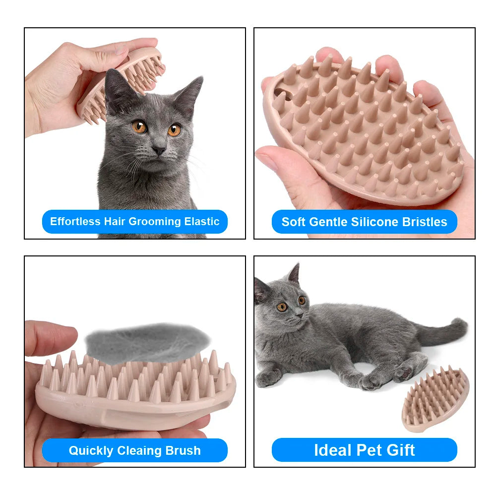 Quickly Cleaning Brush Massage Brush Comb Pet Washer Brush Tools Dog Cat Soft Gentle Silicone Bristles Cleaner Puppy Wash Tools