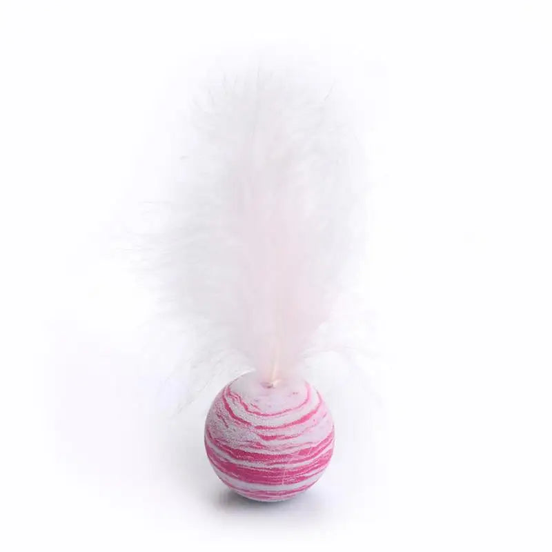 Cat Toy Ball Feather Funny Cat Toy Star Ball Plus Feather Foam Ball Throwing Toys Interactive Toys Pet Supplies Katten Toy
