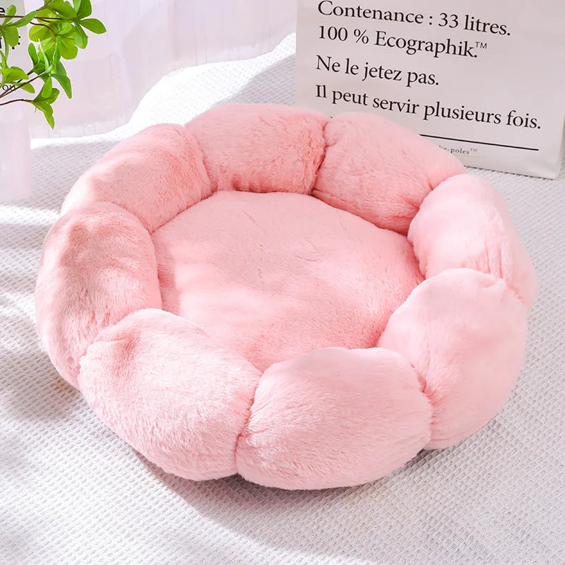 Flower Soft Cat Bed Sleeping Warm Small Cat Bed for Dog Cushion Breathable Cat Sofa Thicken Dog House Bed Accessories
