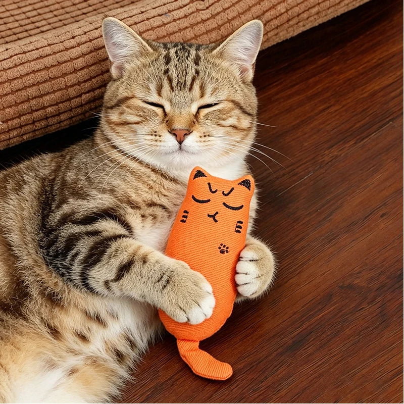 Pet Cat Interactive Plush Toy Catnip Thumb Pillow Rustling Sound Teeth Cleaning Boredom Relief Cat Supplies
