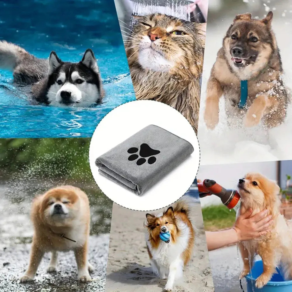 Pet Towel,Microfiber Dog Bath Beauty Towel,Super Absorbent Printing Dog Warming Towel,Thick Dog Cat Blanet,Pet Bath Products