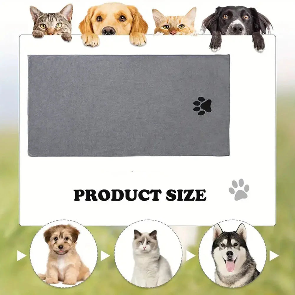 Pet Towel,Microfiber Dog Bath Beauty Towel,Super Absorbent Printing Dog Warming Towel,Thick Dog Cat Blanet,Pet Bath Products