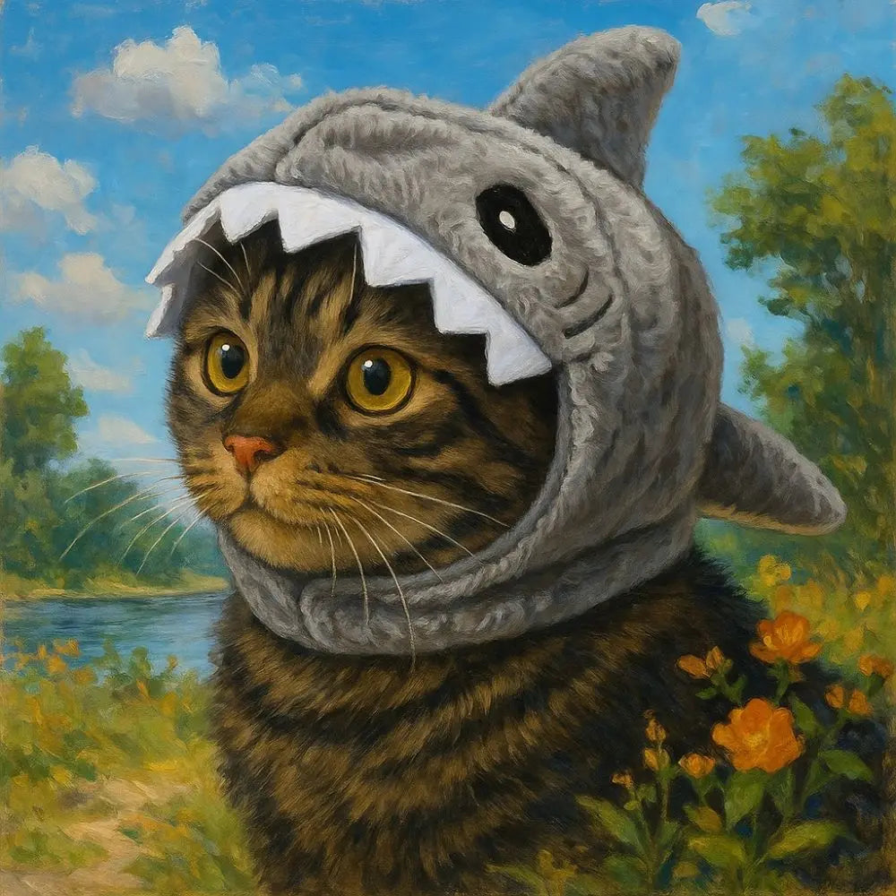 Kitten Outfits Adjustable Cat Shark Headdress Cartoon Warm Plush Cat Decorative Hat Cute Soft Pet Costume Halloween