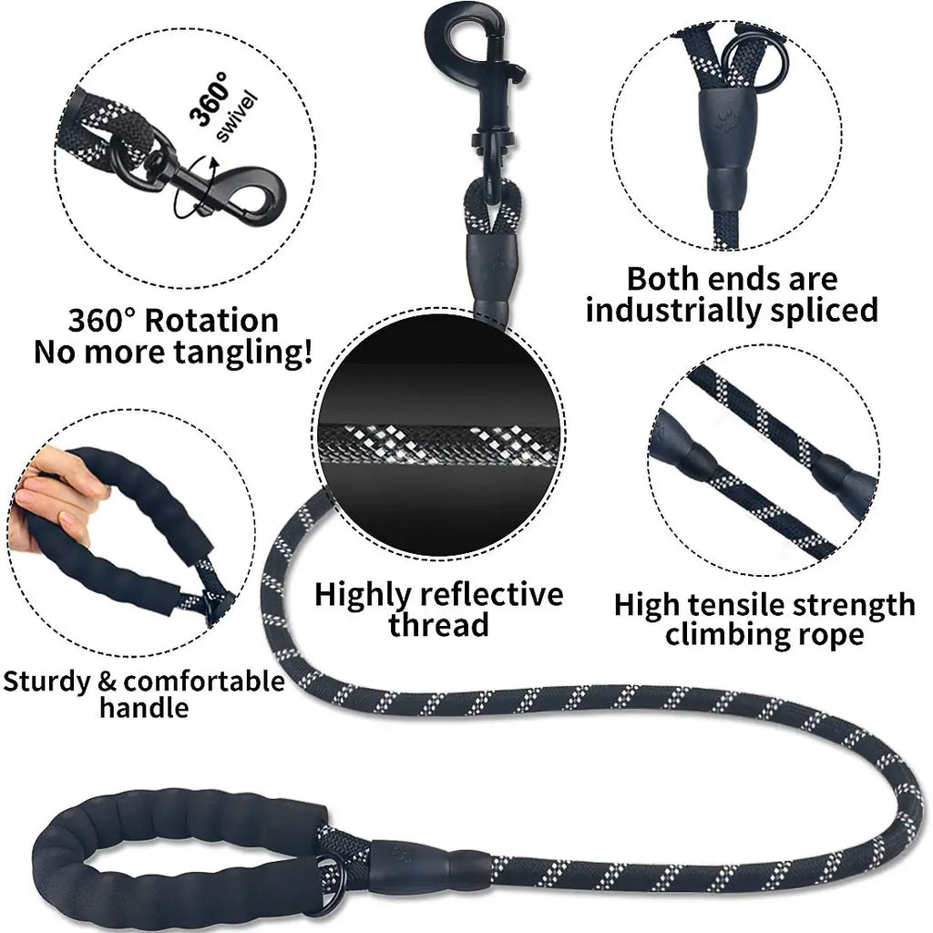 150/200/300CM Reflective Dog Leash Soft Handle Dog Leash Reinforced Leash for Small Medium Large Dogs Big Dog Supplies