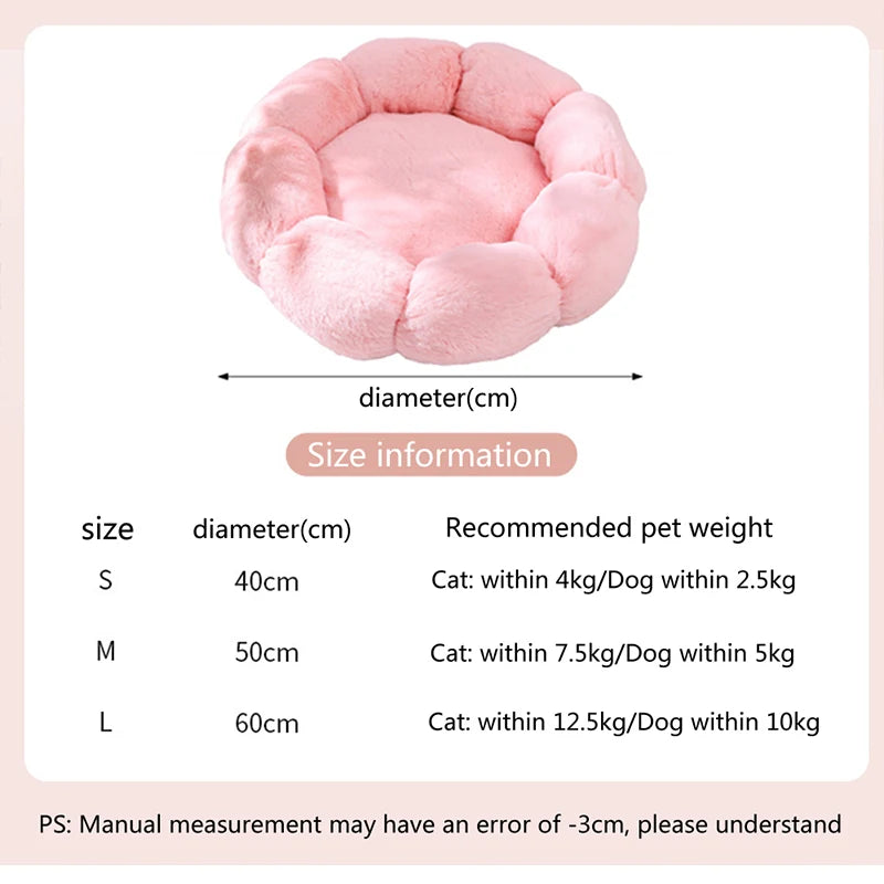 Flower Soft Cat Bed Sleeping Warm Small Cat Bed for Dog Cushion Breathable Cat Sofa Thicken Dog House Bed Accessories
