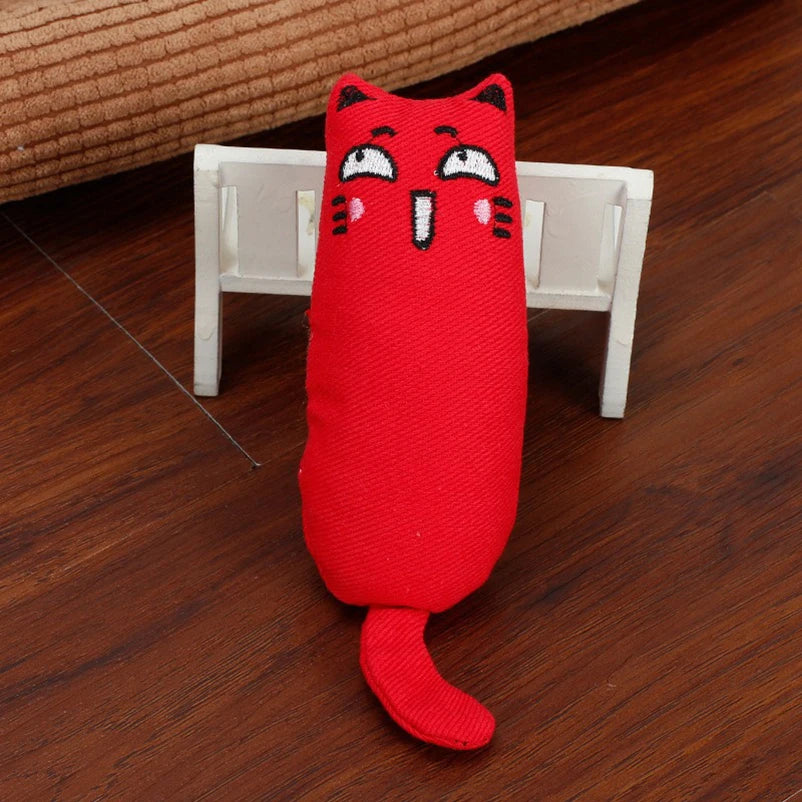 Pet Cat Interactive Plush Toy Catnip Thumb Pillow Rustling Sound Teeth Cleaning Boredom Relief Cat Supplies