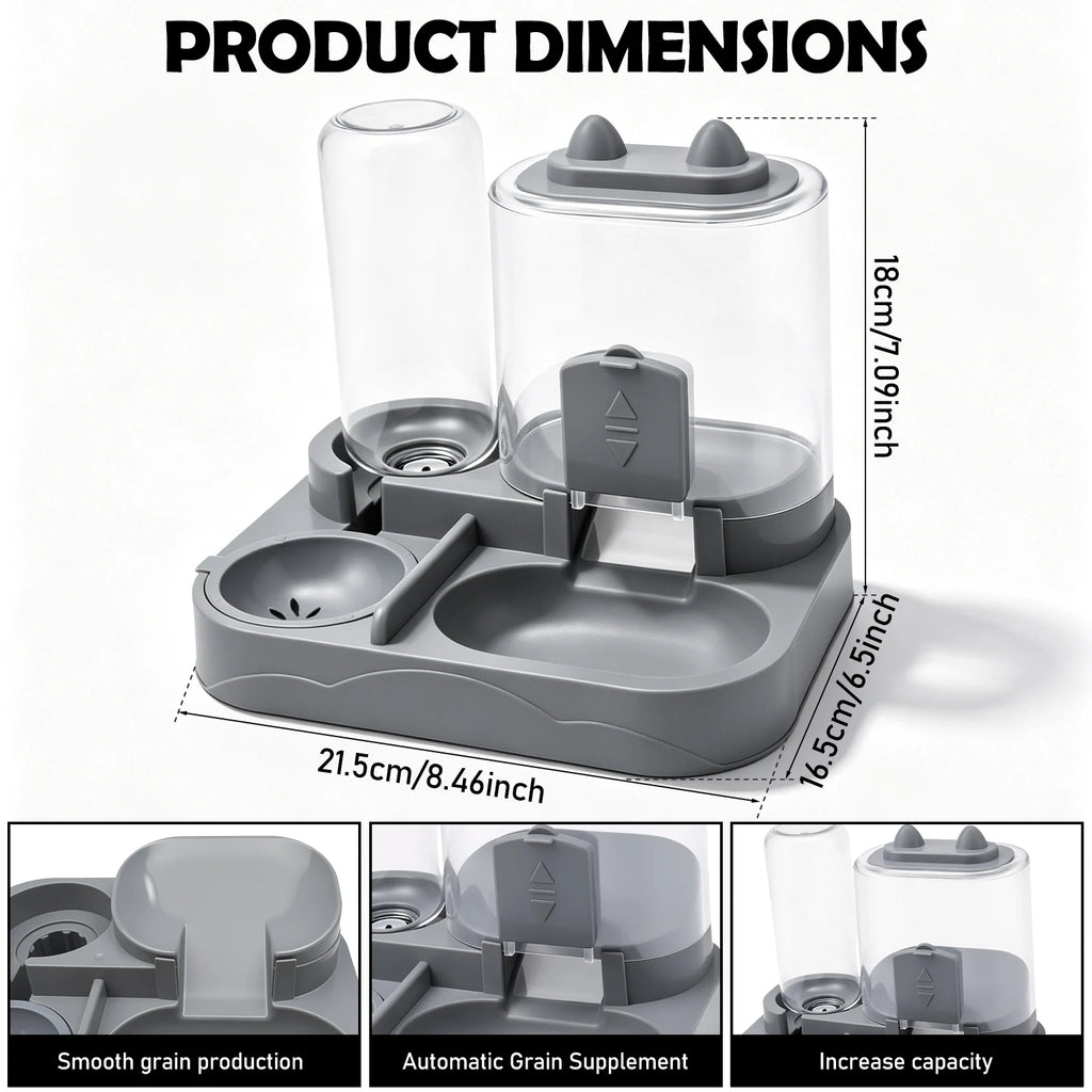 Automatic Pet Food and Water Feeder Large Capacity 2 in 1 Automatic Feeder Dog Cat Food Bowl with Water Fountain Pet Supplies