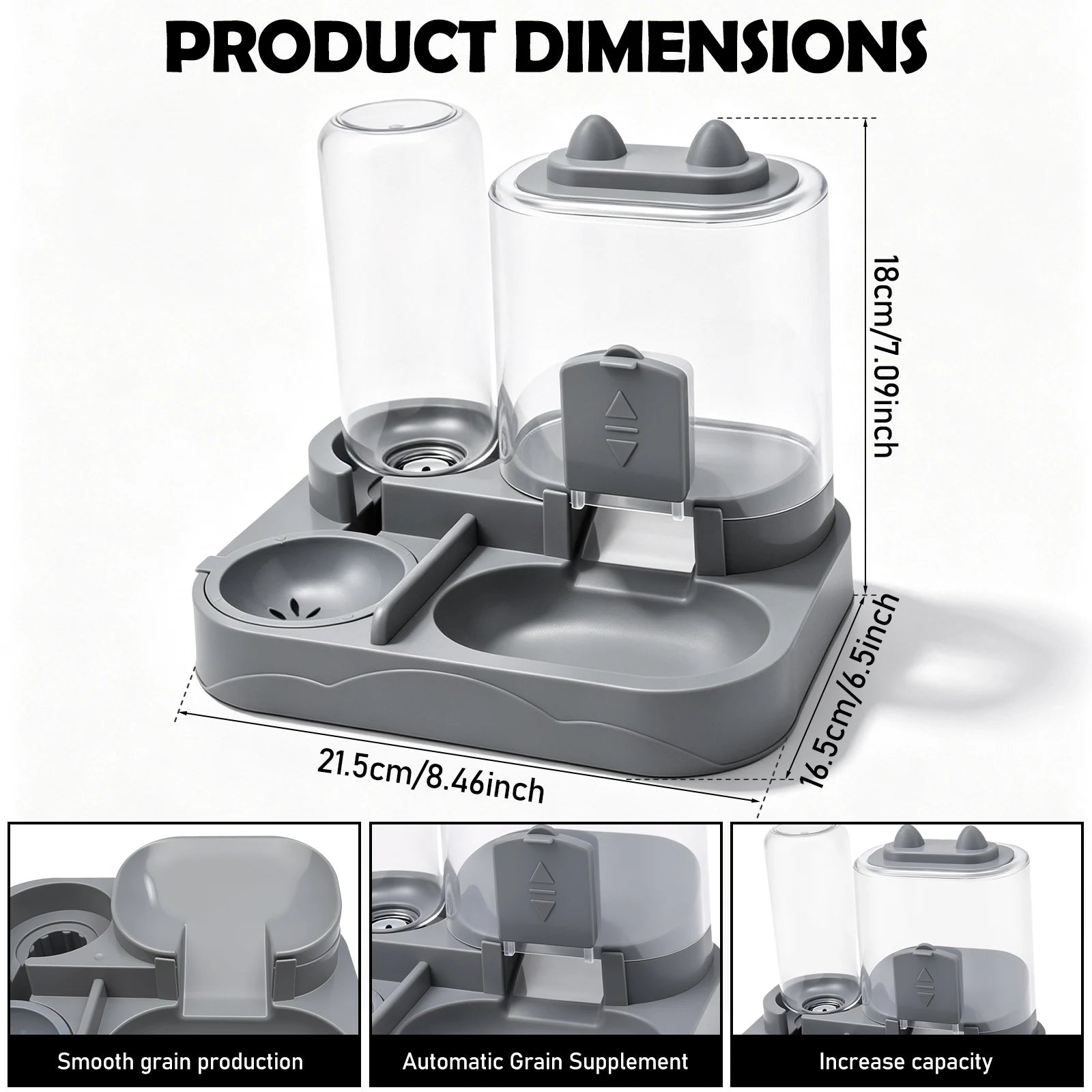 Automatic Pet Food and Water Feeder Large Capacity 2 in 1 Automatic Feeder Dog Cat Food Bowl with Water Fountain Pet Supplies
