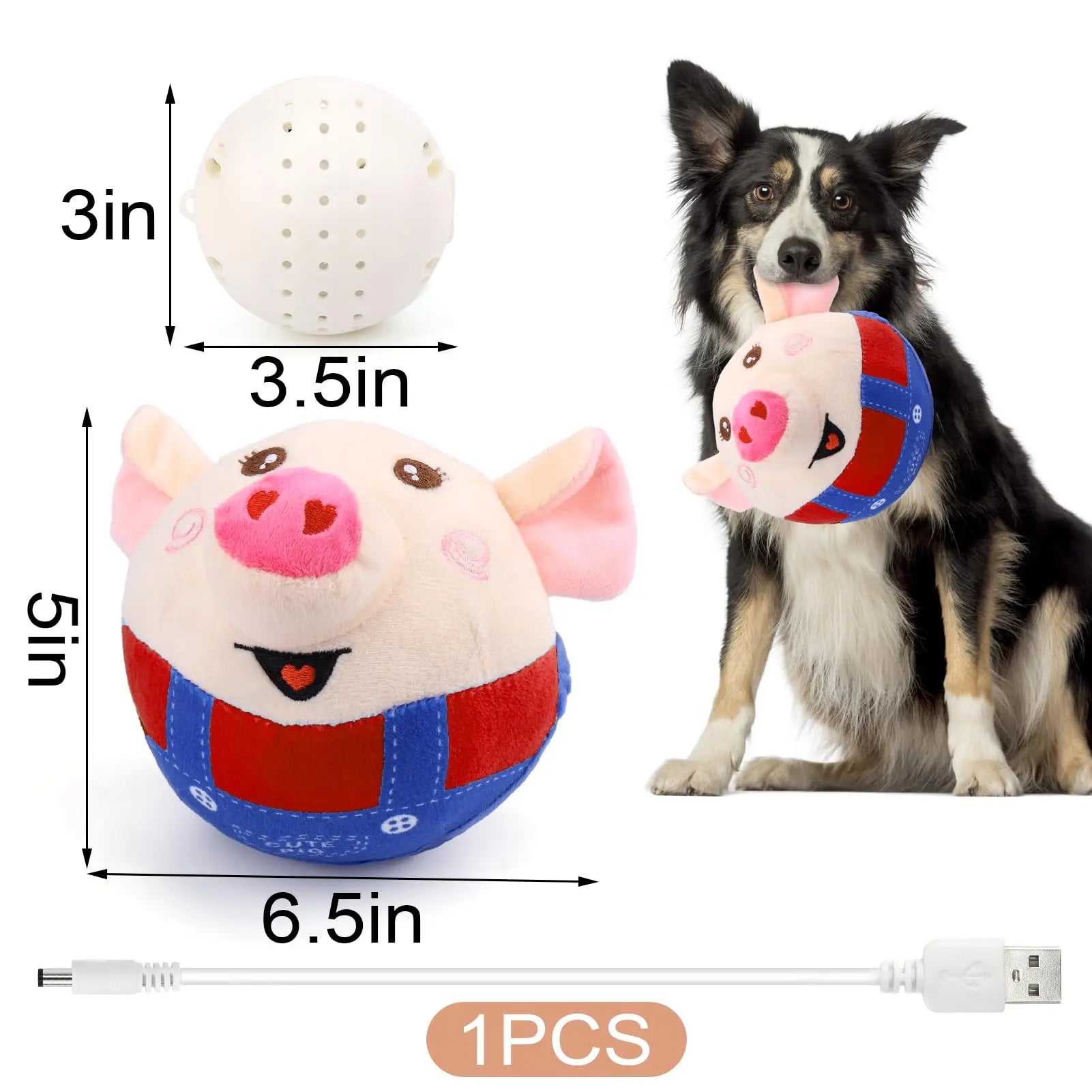Interactive Dog Toys Pig, Jumping Squeaky Dog Toys with Recording and Music Modes, Rechargeable Moving Dog Chew Toys for Small/Medium Dogs to Keep Them Busy #Dealsforyoudays #Summerwins