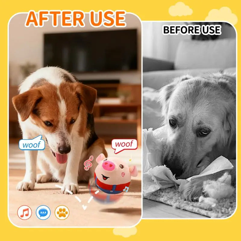 Interactive Dog Toys Pig, Jumping Squeaky Dog Toys with Recording and Music Modes, Rechargeable Moving Dog Chew Toys for Small/Medium Dogs to Keep Them Busy #Dealsforyoudays #Summerwins